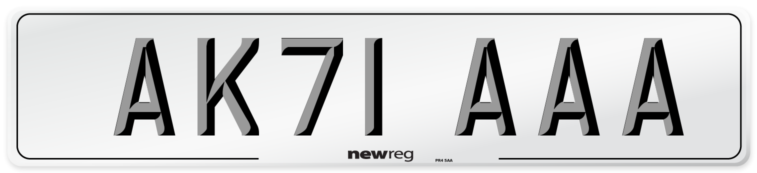 AK71 AAA Number Plate from New Reg